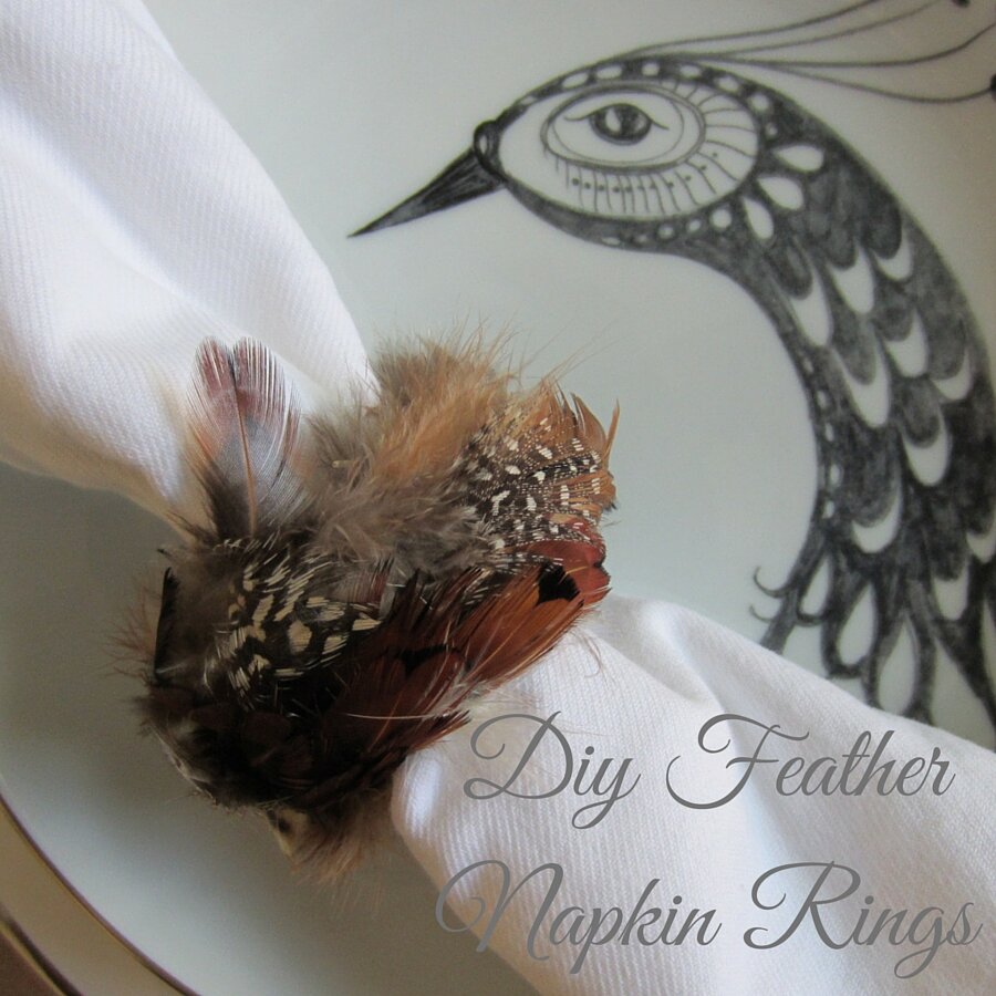 My Creative Happy | DIY Feather Napkin Rings